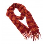 100% Pure Cashmere Scarf in Classic Orange Check Design